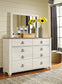 Willowton / Panel Headboard With Mirrored Dresser And Chest