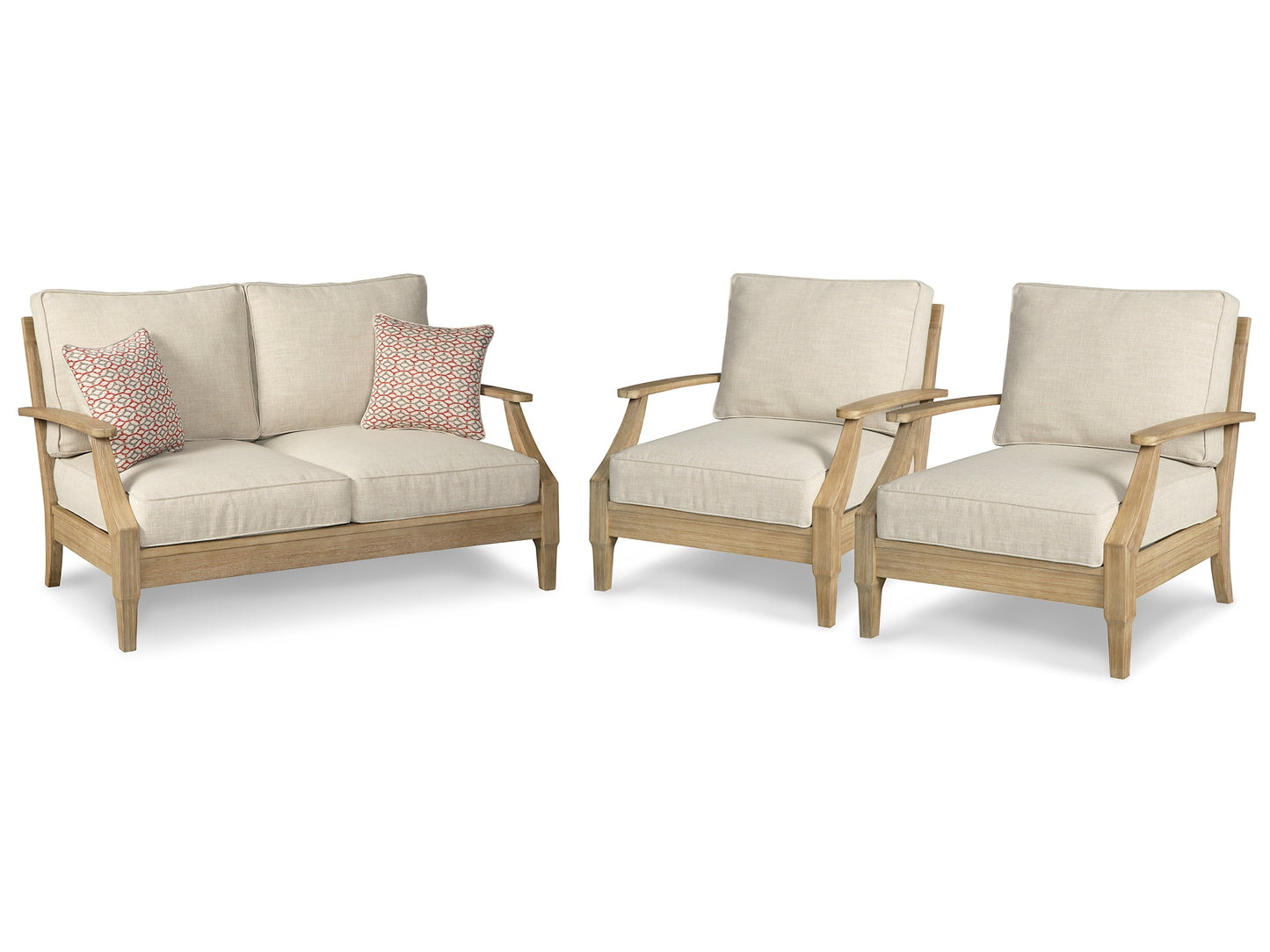 Clare View Outdoor Loveseat with 2 Lounge Chairs