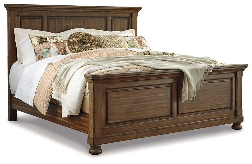 Flynnter  Panel Bed With Mirrored Dresser, Chest And Nightstand