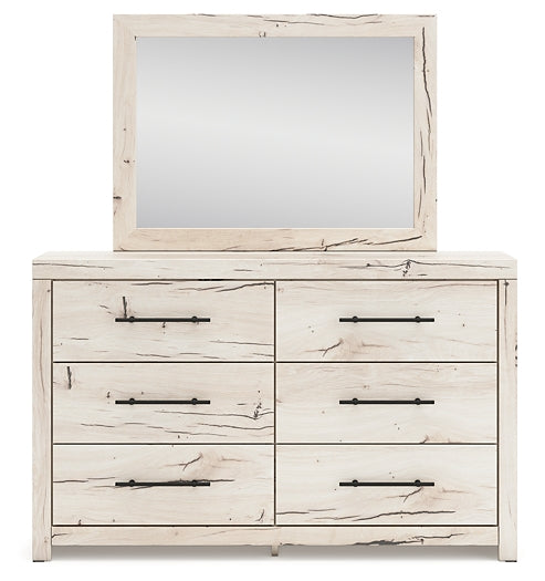 Lawroy King Panel Storage Bed with Mirrored Dresser