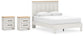 Linnocreek Queen Panel Bed with 2 Nightstands