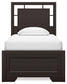 Covetown Twin Panel Bed with Mirrored Dresser, Chest and Nightstand