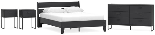 Socalle Queen Panel Platform Bed with Dresser and 2 Nightstands
