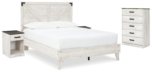Shawburn Queen Platform Bed with Dresser and Chest