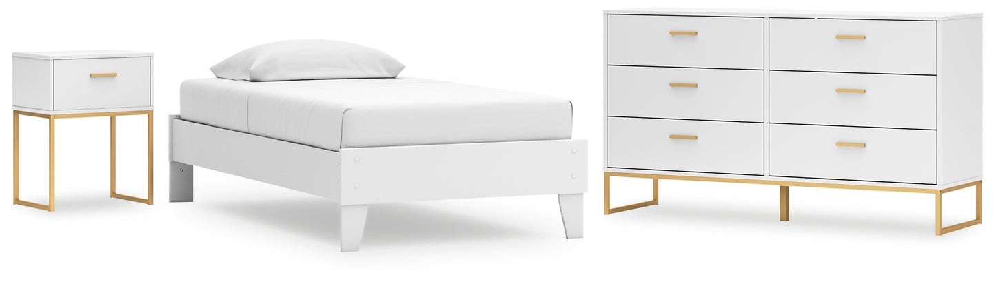 Socalle Twin Platform Bed with Dresser and Nightstand