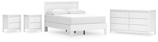 Hallityn Full Panel Platform Bed with Dresser and 2 Nightstands