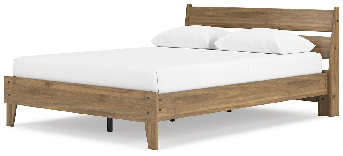 Deanlow Queen Platform Panel Bed with 2 Nightstands