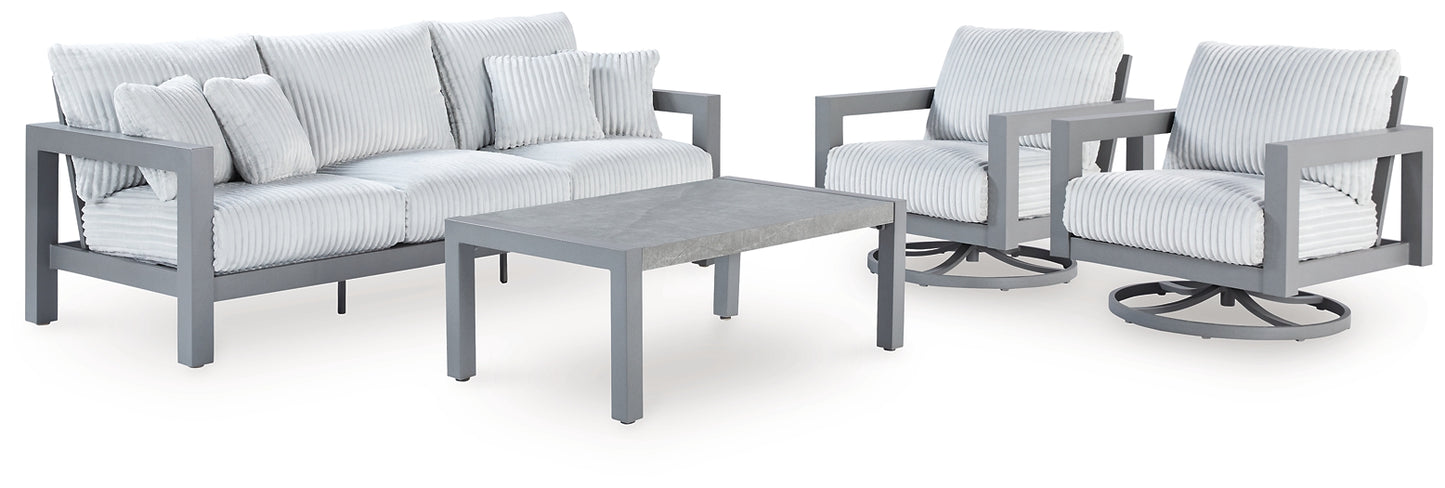 Hurley Park Outdoor Sofa and 2 Chairs with Coffee Table