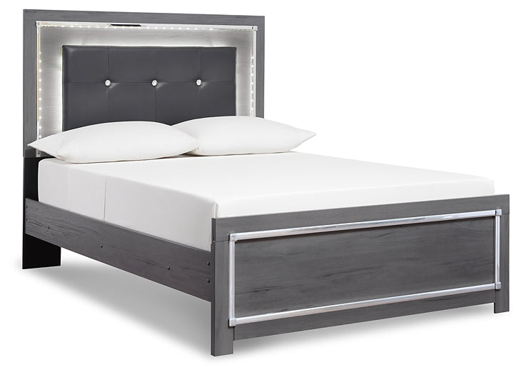 Lodanna Queen Panel Bed with Mirrored Dresser, Chest and Nightstand