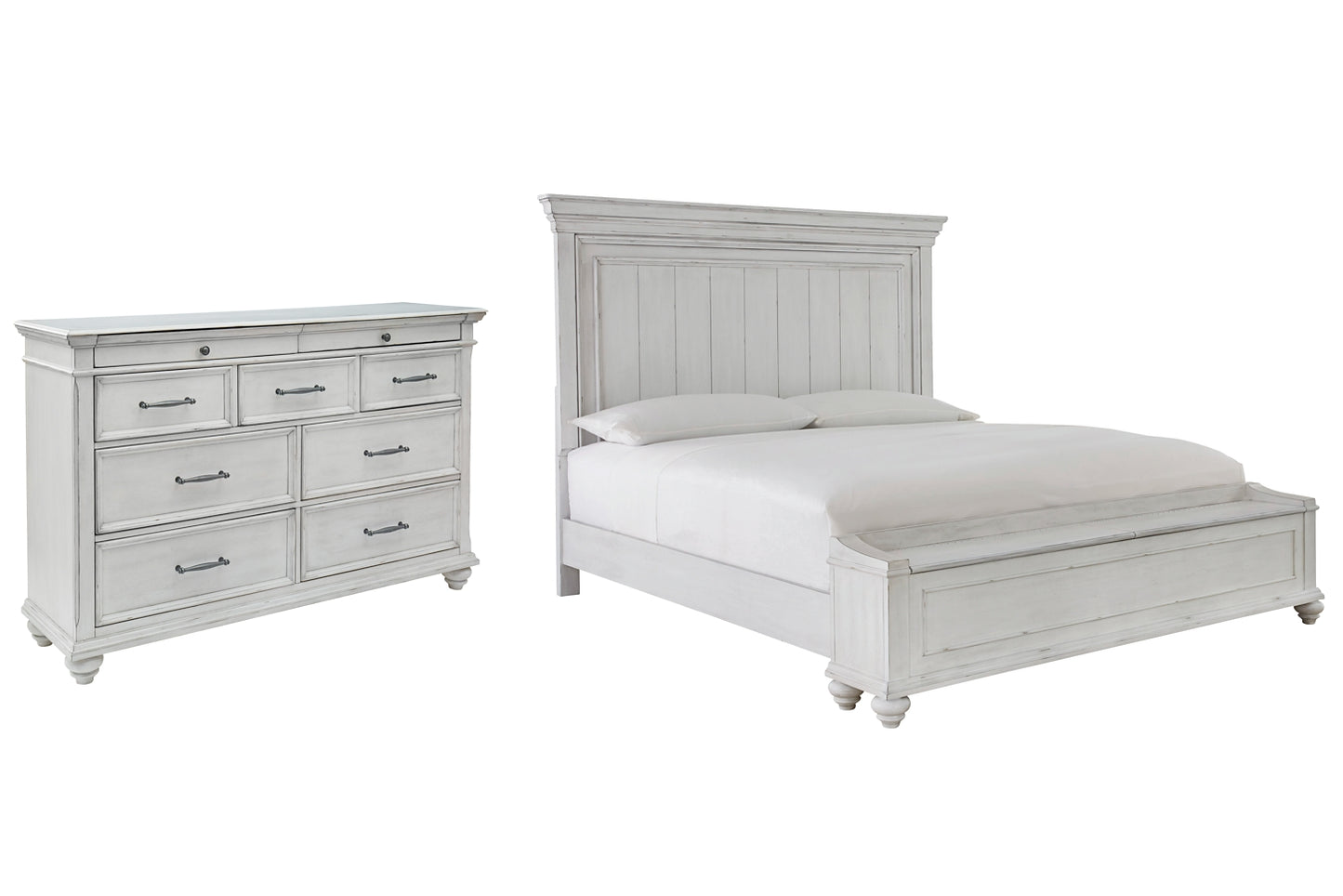 Kanwyn King Panel Bed with Storage with Dresser