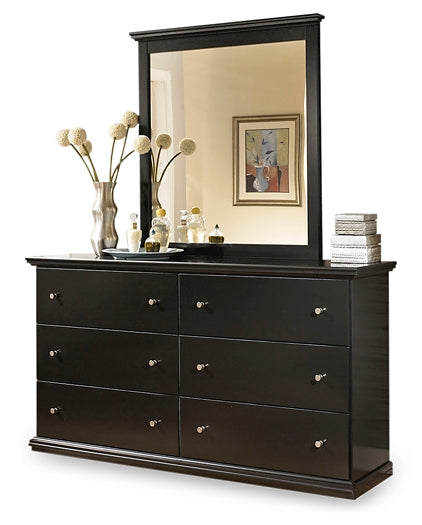 Maribel Twin Panel Bed with Mirrored Dresser and Nightstand