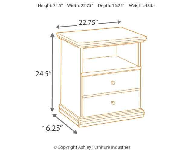 Maribel King Panel Bed with Mirrored Dresser and 2 Nightstands