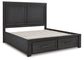 Foyland Queen Panel Storage Bed with Mirrored Dresser, Chest and 2 Nightstands