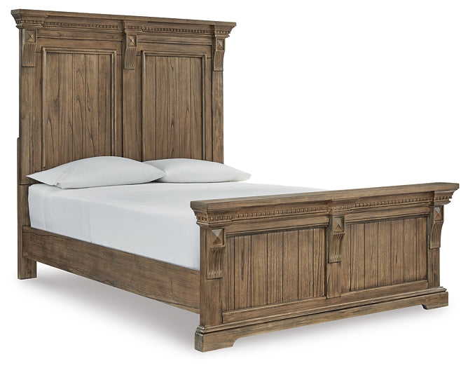 Markenburg Queen Panel Bed with Mirrored Dresser