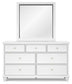 Fortman Full Panel Bed with Mirrored Dresser and Chest