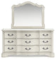 Arlendyne California King Upholstered Bed with Mirrored Dresser, Chest and Nightstand