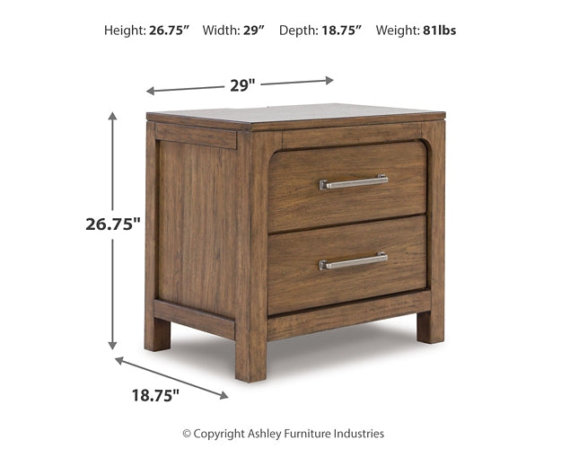 Cabalynn Queen Panel Bed with Storage with Mirrored Dresser, Chest and 2 Nightstands