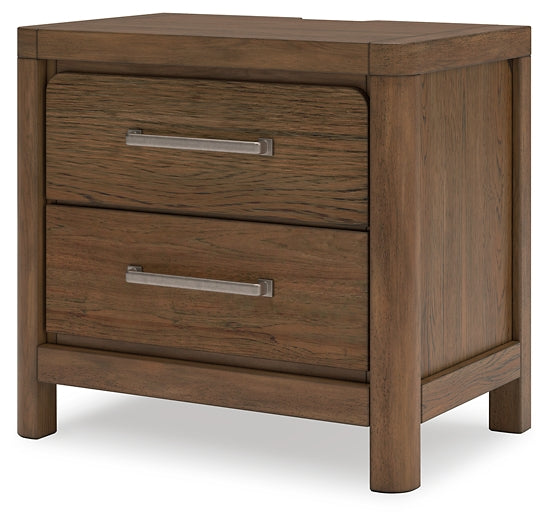 Cabalynn California King Panel Bed with Storage with Mirrored Dresser, Chest and Nightstand