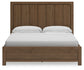 Cabalynn California King Panel Bed with Storage with Mirrored Dresser and 2 Nightstands